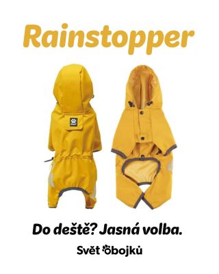 Déšť už není výmluva. 🌧️🐾 Lehká pláštěnka Rainstopper udrží vašeho psa v suchu, aniž by omezovala jeho radost z pohybu....