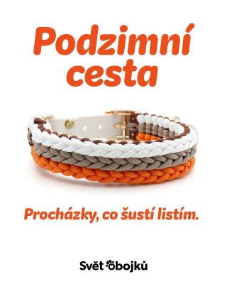Podzim má krásné barvy – a vášemu pejskovi budou slušet taky. 🍂🐾 Ručně pletený obojek Podzimní cesta spojuje pevný...